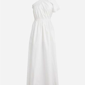 JCrew Smocked one shoulder white dress size XS